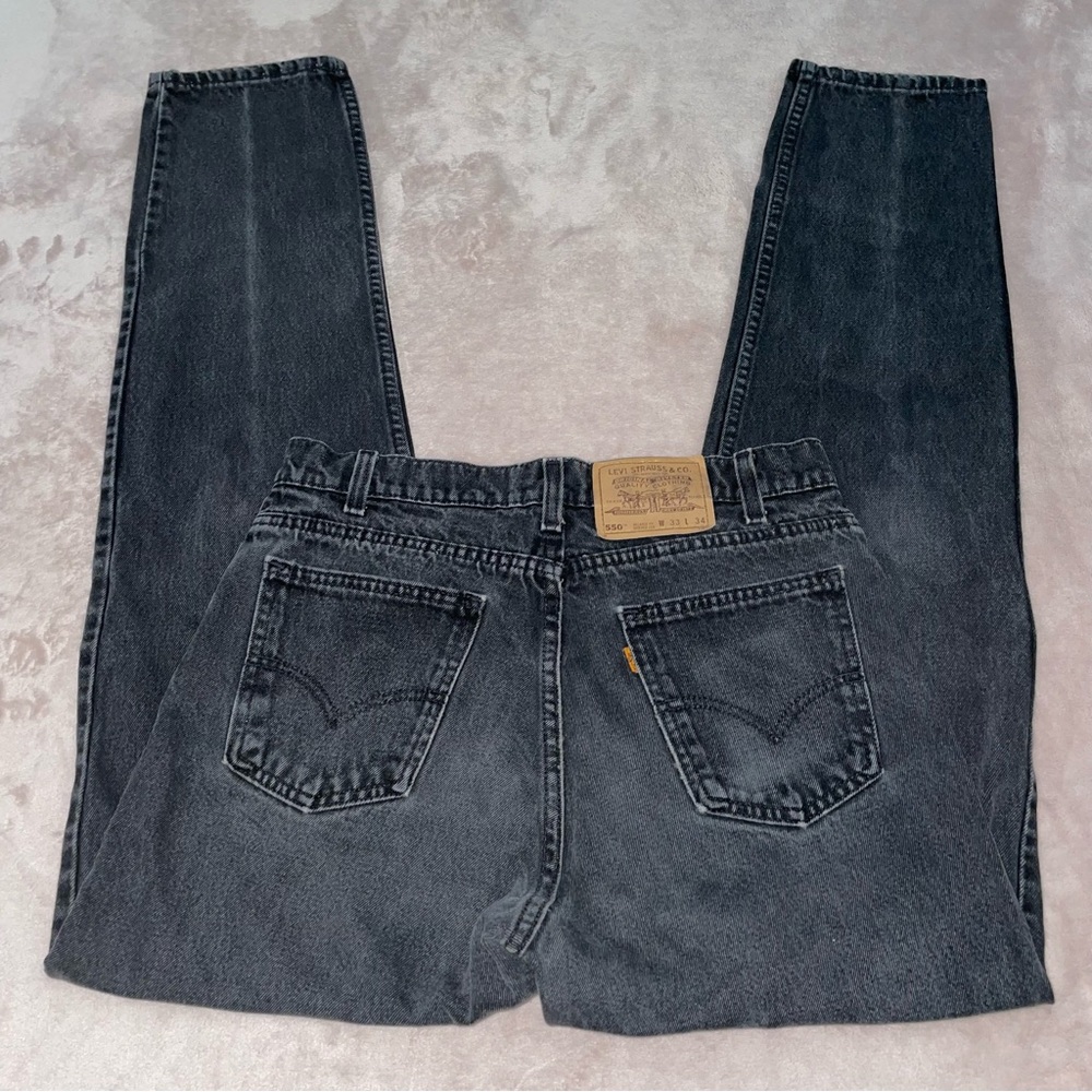 Y2K -1996-Vintage Levi’s 550 relaxed fit tapered leg orange tag Jean W33/L33/1/2 - Picture 3 of 13